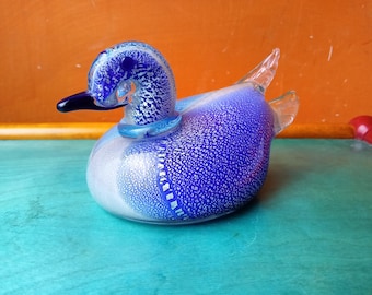 ヴィンテージアートガラスグリーンダックスワンフィギュアゴージャスで