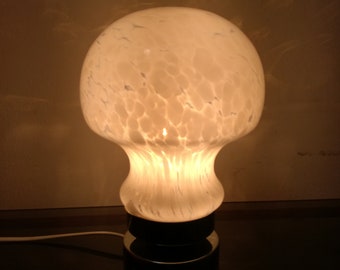 Murano mushroom lamp vetro originale bianco e trasparente Mazzega made in Italy 1970s