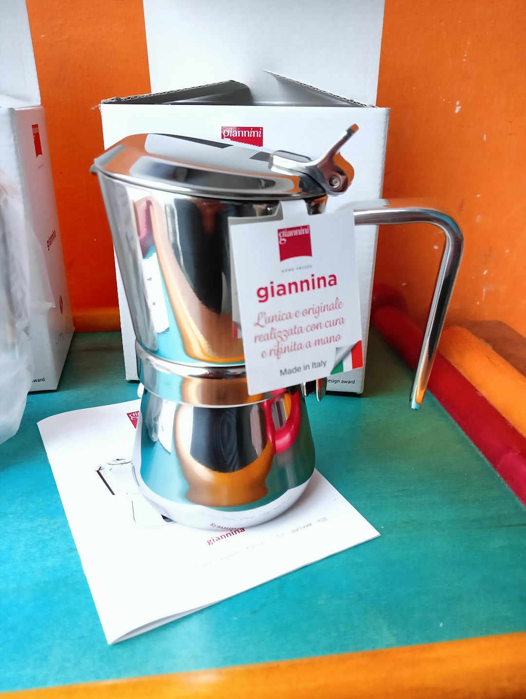 of Giannina Espresso Coffee Maker 18/10 Stainless Steel NOS