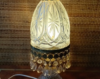 Lámpara de cristal y latón de CRE Art Made in Italy años 60