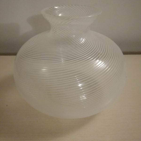 Murano vase filigree glass rare Venini Barovier era Made in Italy 1960s