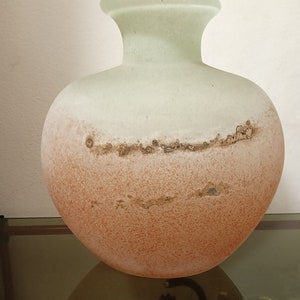Murano excavation base amphora authentic glass 3 kg in the manner of Barbini Made in Italy 1970s
