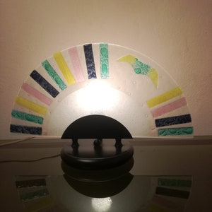 Murano bunte Glaslampe Ventaglio Zonca Memphis Ära hergestellt in Italien 1980er Jahre