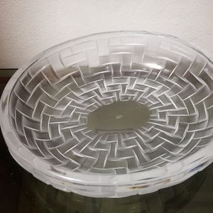 ラリック フランス センターピース ボウル サイン入りクリスタル 5.5kg フランス製 1980年代