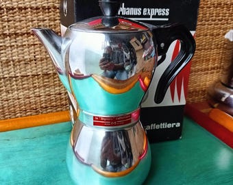 Espresso coffee maker 3/6 cups La Signora New NOS espresso coffee maker design Meazza Masciardi Made in Italy 1960s