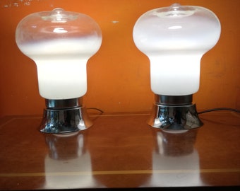 1 de 2 Lámpara de hongo de Murano Nason Mazzega hecha en Italia 1970