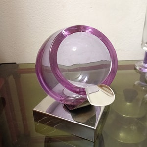 Murano ashtray alexandrite glass spheric in the manner of Joe Colombo Made in Italy 1970s