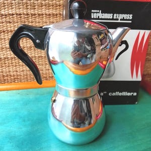 La Signora 3/6 kop espresso koffiezetapparaat, nieuw NOS espresso koffiezetapparaat, Meazza Masciardi ontwerp, Made in Italy, jaren 60