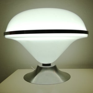 Harvey Guzzini desk lamp perspex chrome Joe Colombo era Made in Italy 1970s