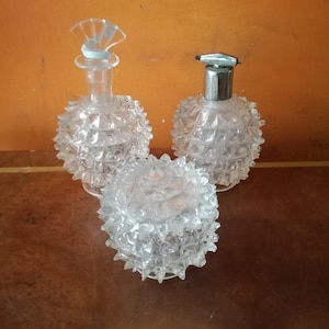 Murano Rostrato Ercole Barovier parfume set Made in Italy 1940s