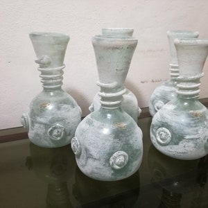 Murano scavo glazen vazen partij van 5 vetro colorato gemaakt in Italië jaren 1980