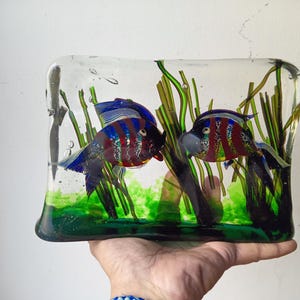 Cenedese aquarium Murano glas sculptuur authentiek Gemaakt in Italië jaren 50 ca