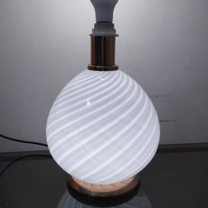 Authentic Murano swirl glass lamp mushroom Made in Italy 1980s