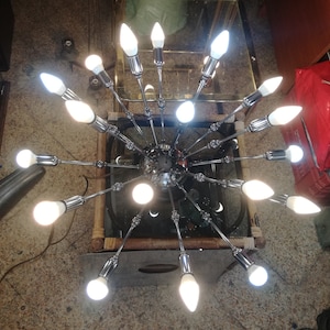 Wall lamp or flush sputnik chrome arms 72 cm diameter Italy 1970s