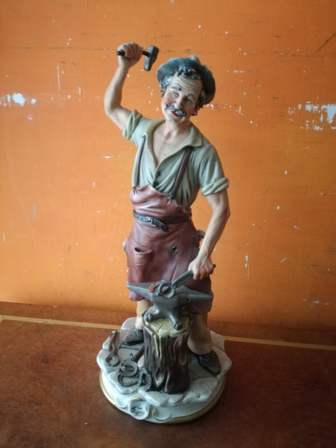 Capodimonte Porcelain Rori Figure Blacksmith Signed Realistic Authentic ...