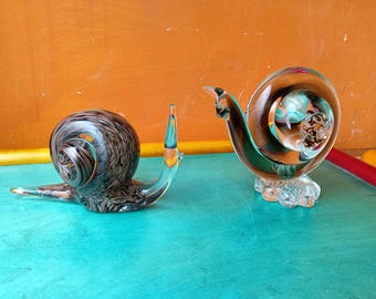 ムラーノガラスのカタツムリのペア 本物 イタリア製 1980年代 - Etsy 日本