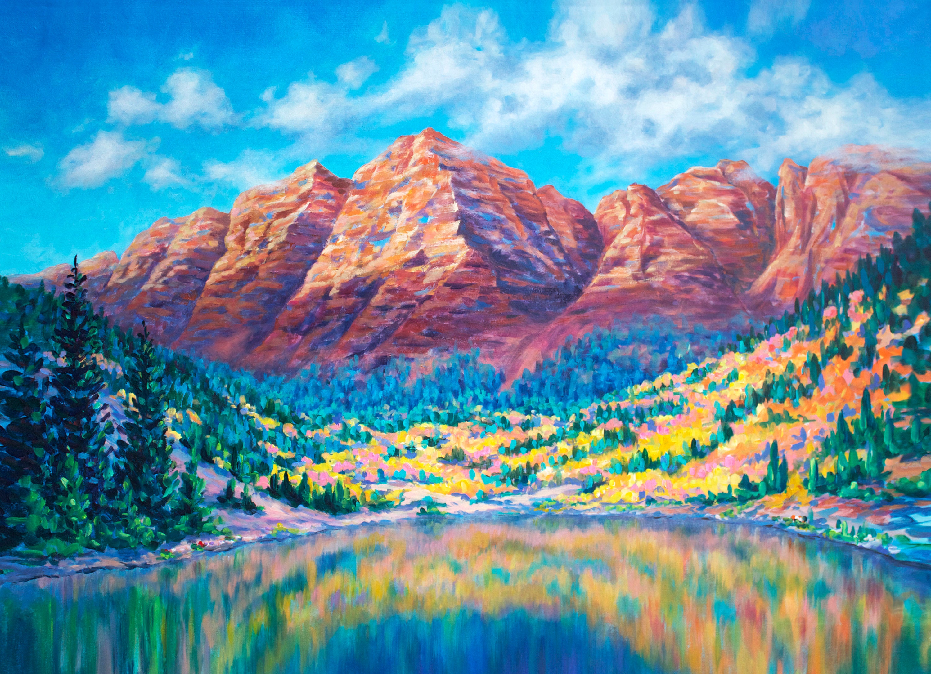 Original Painting of Maroon Bells Aspen Colorado Etsy