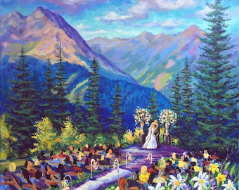 Live Wedding Painting in Aspen, Colorado