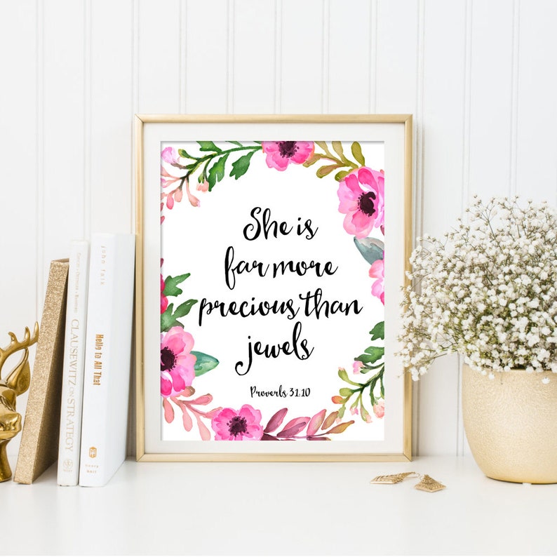 She Is Far More Precious Than Jewels Proverbs 31 10nursery Etsy