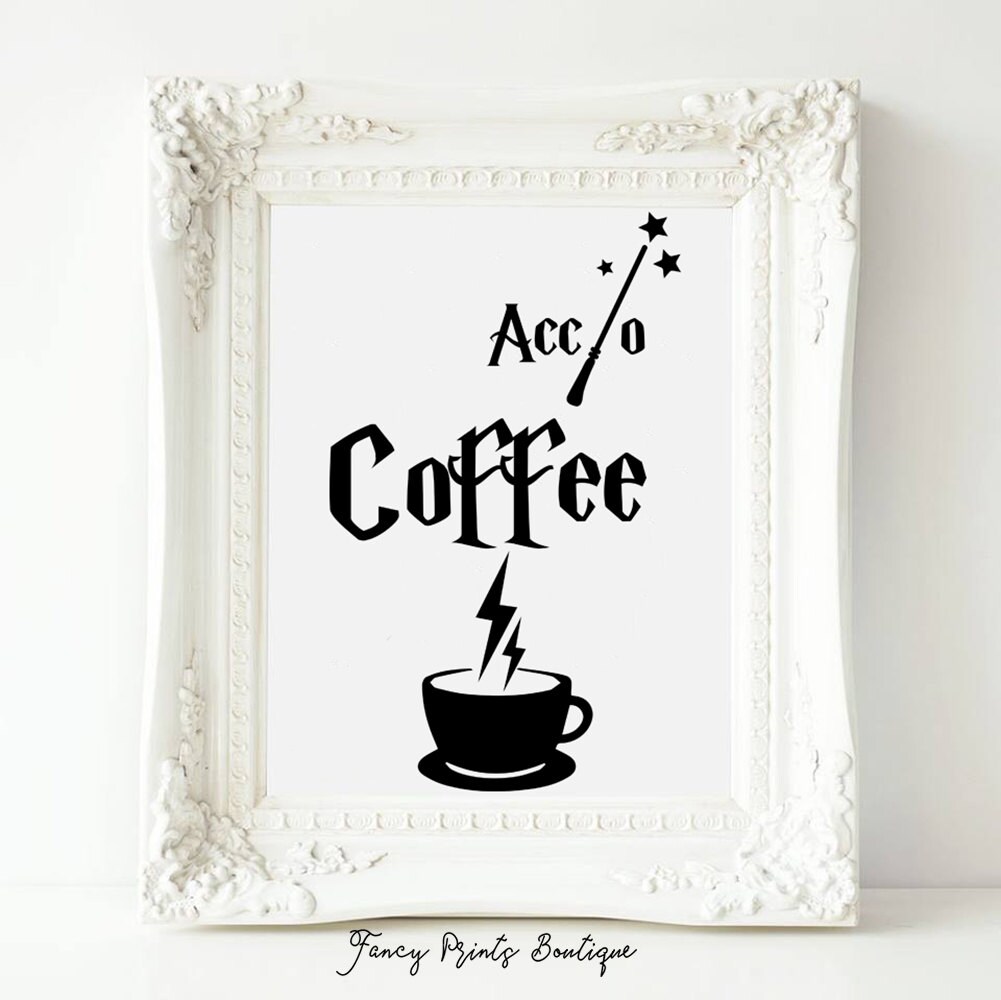 Harry Potter Quotes Accio Coffee Hogwarts print Hogwarts Etsy