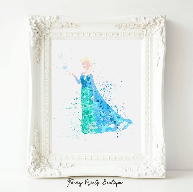 Frozen Elsa Anna Print Frozen Disney Frozen Wall Decor Art Frozen Watercolor Frozen Art Print Frozen Wall Decor Disney Princess Poster