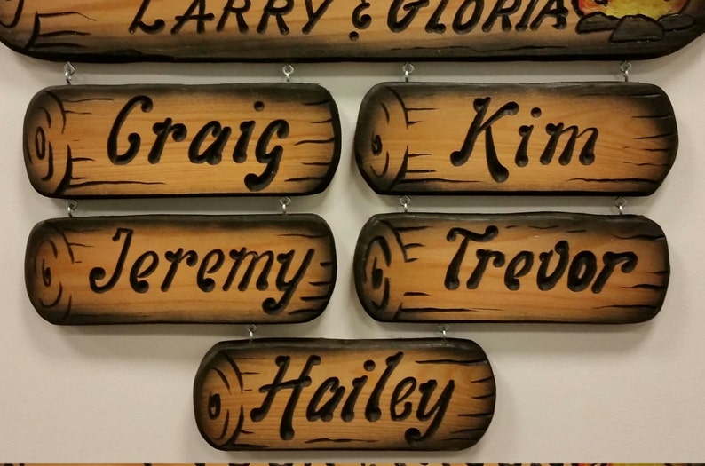 Kids Name Signs for Log Shaped Signs Approximately Etsy