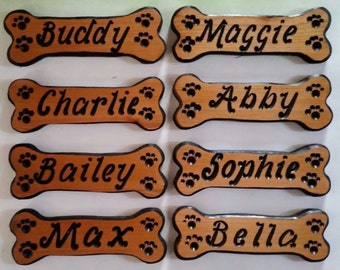 Personalized Dog Bones. Custom Dog Bones, Custom wood dog Bones,  personalized carved wood dog bones dog house signs pet name signs