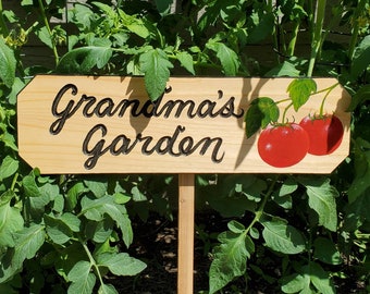 Tomato Garden Sign Custom Tomato Garden Sign Grandmas Tomato Garden Sign Nanas Tomato Garden Sign