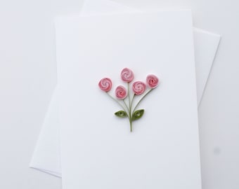 flower card | all occasion card | unique handmade card | paper quilling card | quill card | card for her | Valentines day card