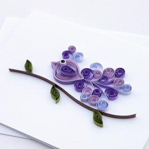 oiseau piquant | carte oiseau fantaisie | carte piquante | quilling en papier | carte faite main | art du papier quilling | carte de voeux | simplement parce que la carte