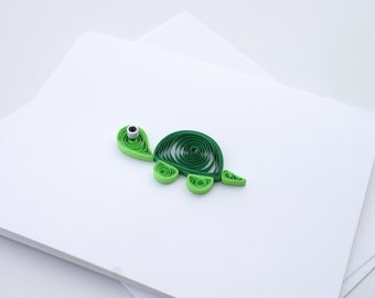 turtle card | turtle birthday card | ocean card | greeting card | quilled card | cute turtle card | turtle lover | green turtle