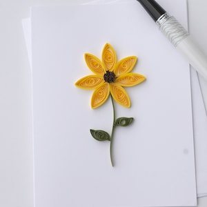 carte tournesol | carte vierge | carte personnalisée | carte postale pour elle | carte florale | de quilling en papier | oeuvre d'art en papier | carte d'anniversaire