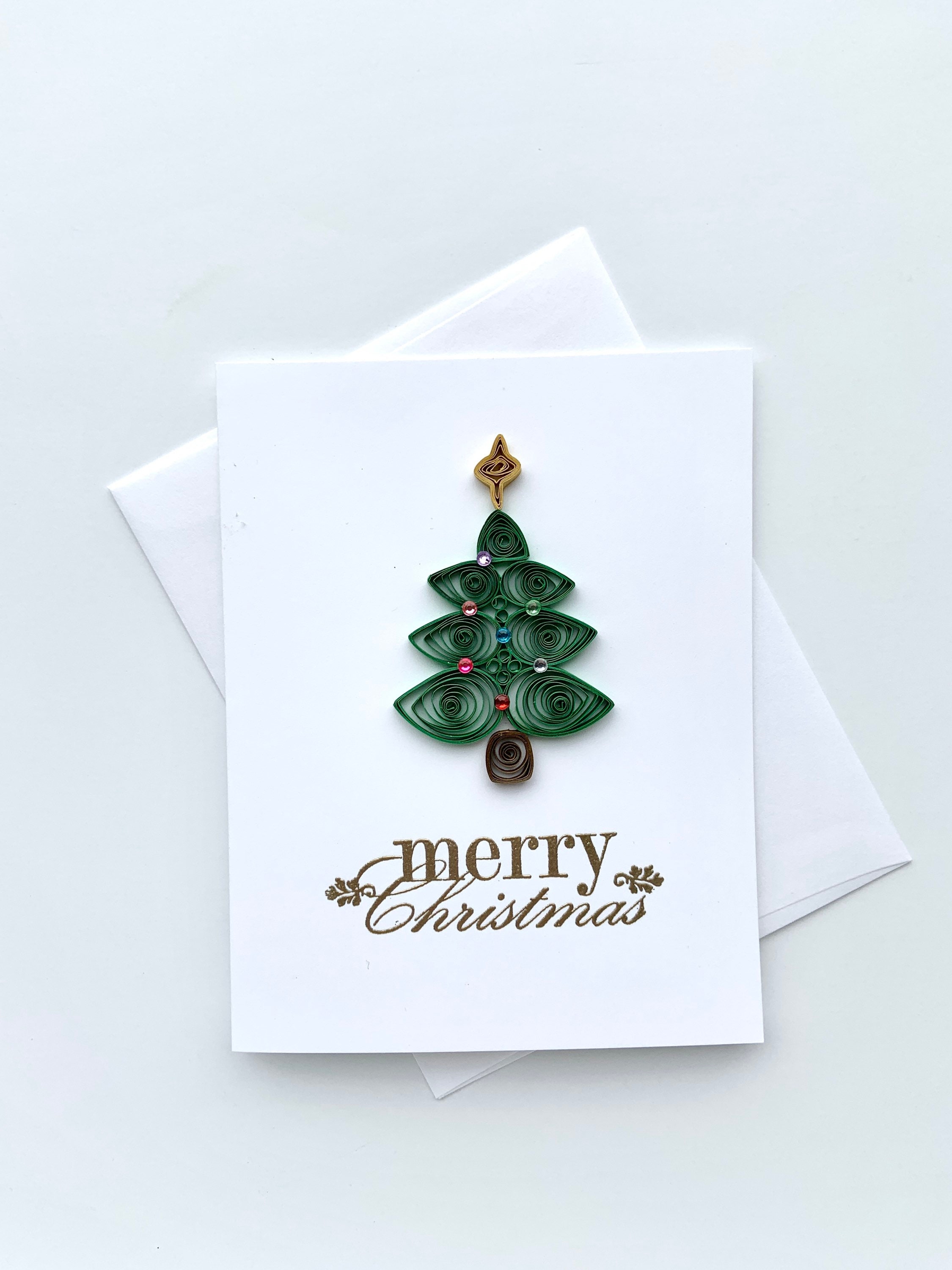 Christmas Card Merry Christmas Christmas Gift Holiday Card Quilled ...