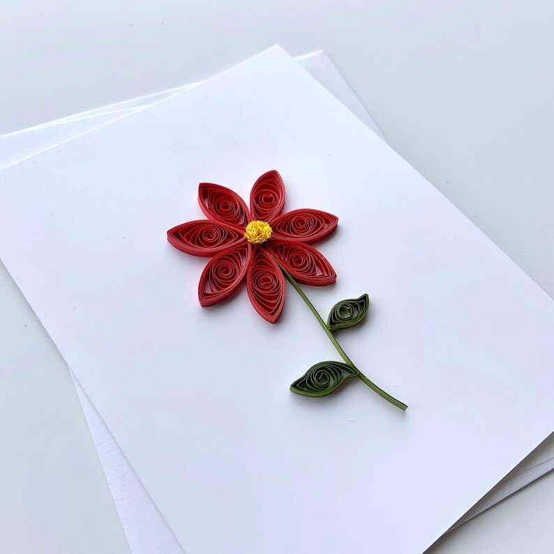 Daisy Card Quilled Card Paper Quilling Art Handmade Card Etsy