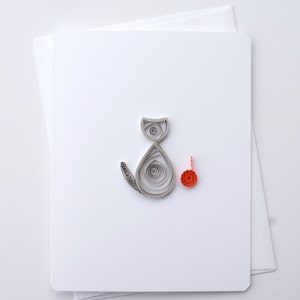 cat card | animal card | cat lover card | paper quilled card | cute cat card | handmade card | cat greeting card | card for cat lover