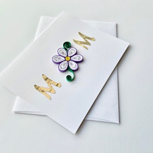 Carte de la fête des Mères | carte pour maman | carte pour son | carte quilled | carte faite à la main | papier art | quilling carte | carte unique | carte faite à la main