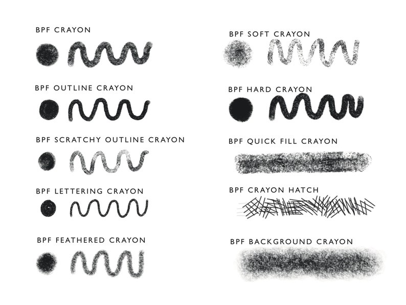 BPF Crayon Procreate Brush Pack Illustration Brushes Procreate Brushes Wax Crayon Brushes image 2