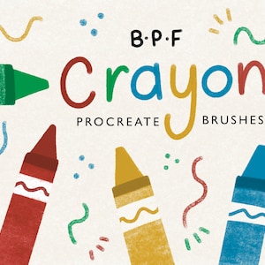BPF Crayon Procreate Brush Pack Illustration Brushes Procreate Brushes Wax Crayon Brushes image 1