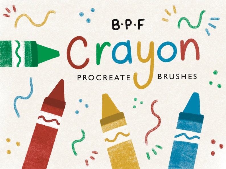 BPF Crayon Procreate Brush Pack Illustration Brushes Procreate Brushes Wax Crayon Brushes image 1