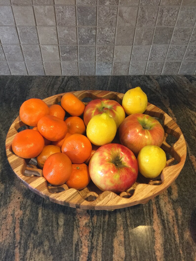 Fruit Bowl Bread Bowl Oblong Bowl Oak Wood Bowl Handmade Etsy