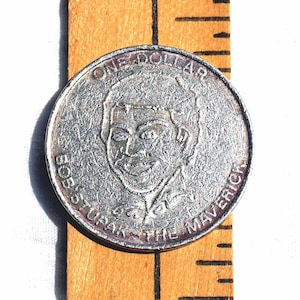 VEGAS WORLD & STRATOSPHERE Hotel / Casino Token Chip-Vintage 1985 Gaming Collectible from &quot;Sin City&quot; Gambling &quot;on the Strip&quot; in L.V. Nevada