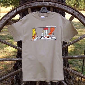 LEGS & PAWS ( BEIGE Medium ) Basset Hound T-Shirt: Vintage Tee Shirt Designed by Artist, Basset Breeder and My Friend,  Sharon Dok.