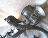 1904 STEILLFELD MEAT GRINDER - Very Unusual No. 21 -Adjusts for Coarse, Medium, Fine Grinding - Silky Smooth Heavy Cast Steel Kitchen Tool.