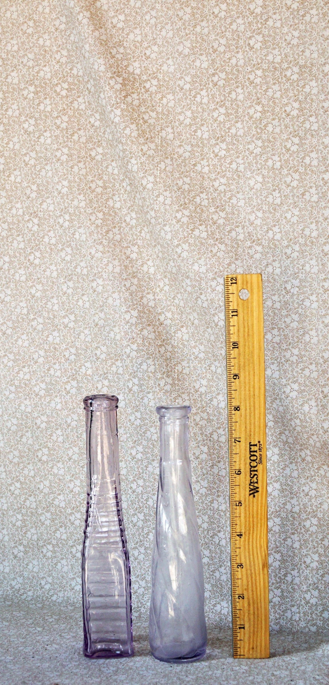 PAIR of CONDIMENT BOTTLES – Slightly Sun Colored Amethyst, Hand Formed ...