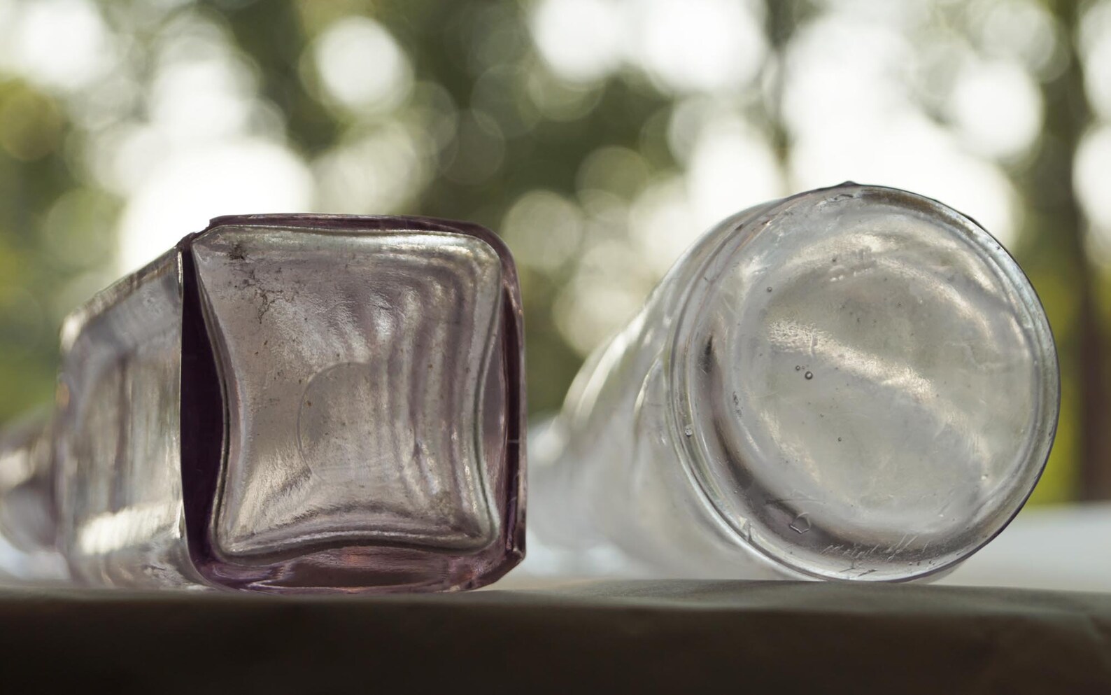 PAIR of CONDIMENT BOTTLES – Slightly Sun Colored Amethyst, Hand Formed ...