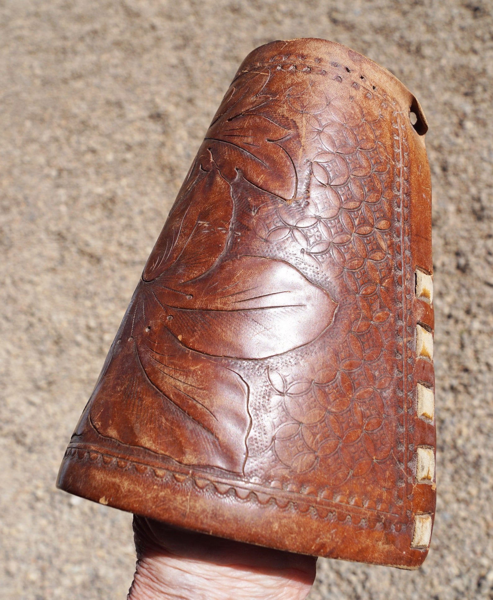ANTIQUE COWBOY CUFFS Hand Tooled Leather Western Apparel Etsy