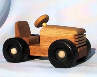 Hand Made Wood Push Toy - SOAP BOX RACER- for Creative Play - Oak with Linseed Oil Finish Loved by Waldorf & Montessori Schools!