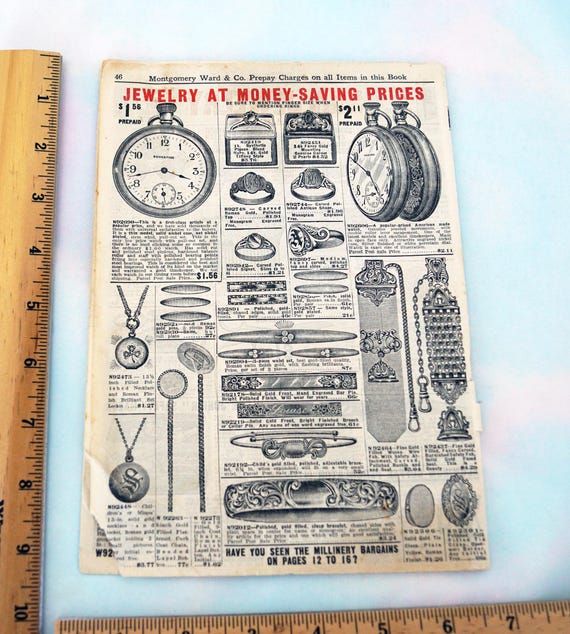 MONTGOMERY WARD & CO. Catalogue Engravings of Victorian Clothing
