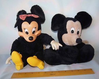 Vintage MICKEY and MINNIE MOUSE - Plush Toy and Hand Puppet by Applause for Walt Disney (1950's -1970's)-Very Collectible Mickey Mouse Toys!