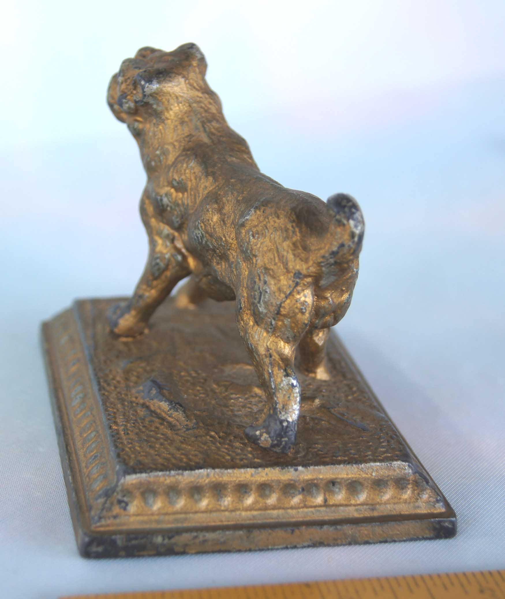 Antique CAST METAL DOG Statue Bulldog or Terrier Canine With Etsy